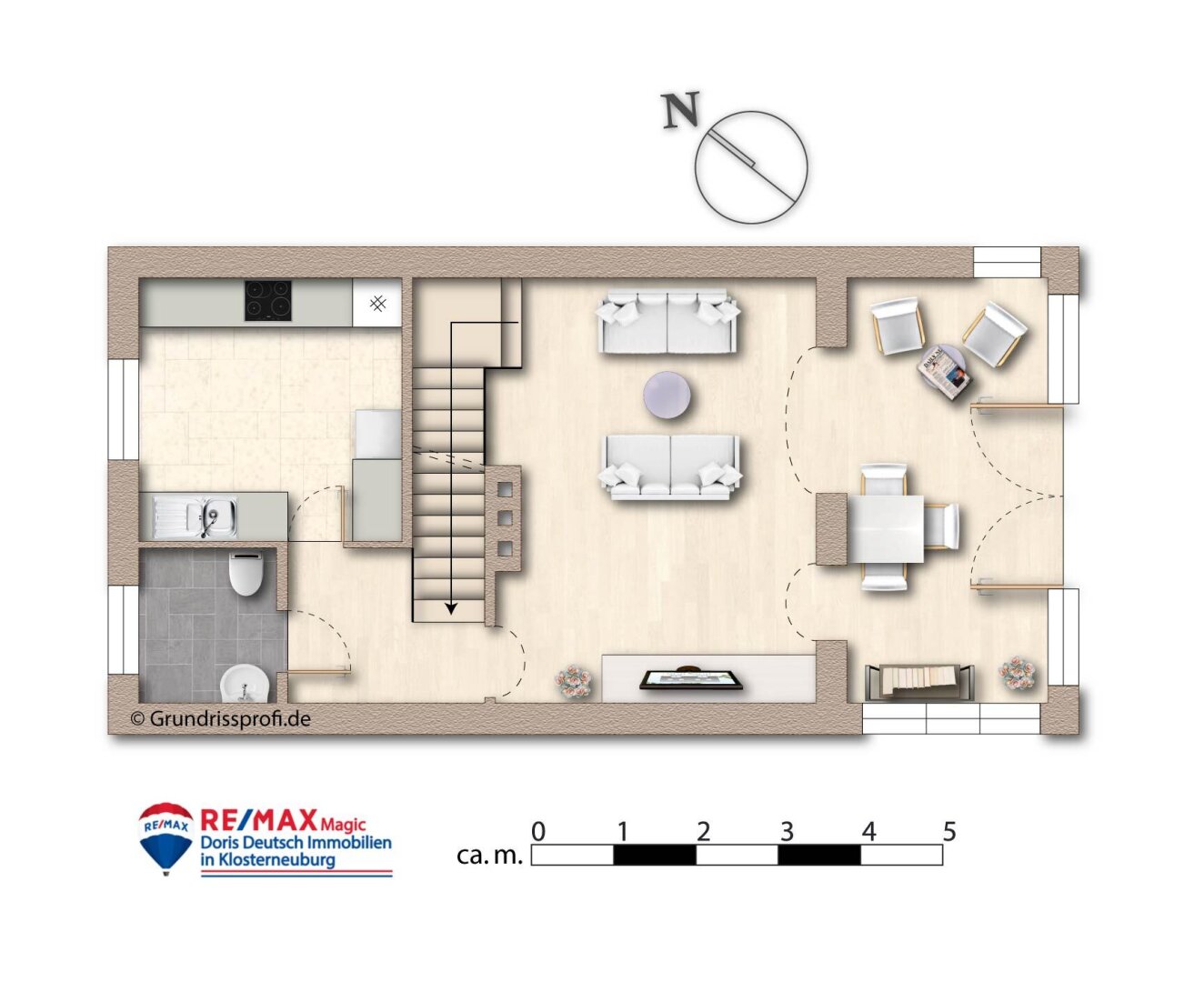 Grundriss Erdgeschoss möbliert