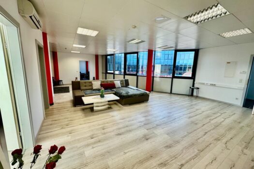 Großzügiger Raum mit Fensterfront