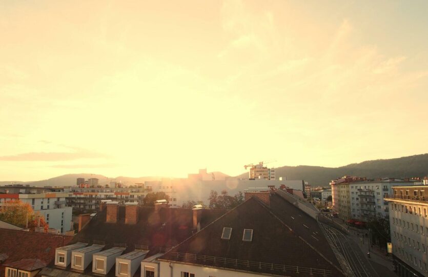 Abends über den Dächer 