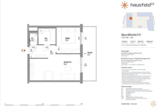 Unbefristete Neubau-Mietwohnung im Oberen Hausfeld Top 1.44 | Termin online buchen: www.hausfeld22.at/nordlicht 1hRk7uKg0IR2Jab673scKy