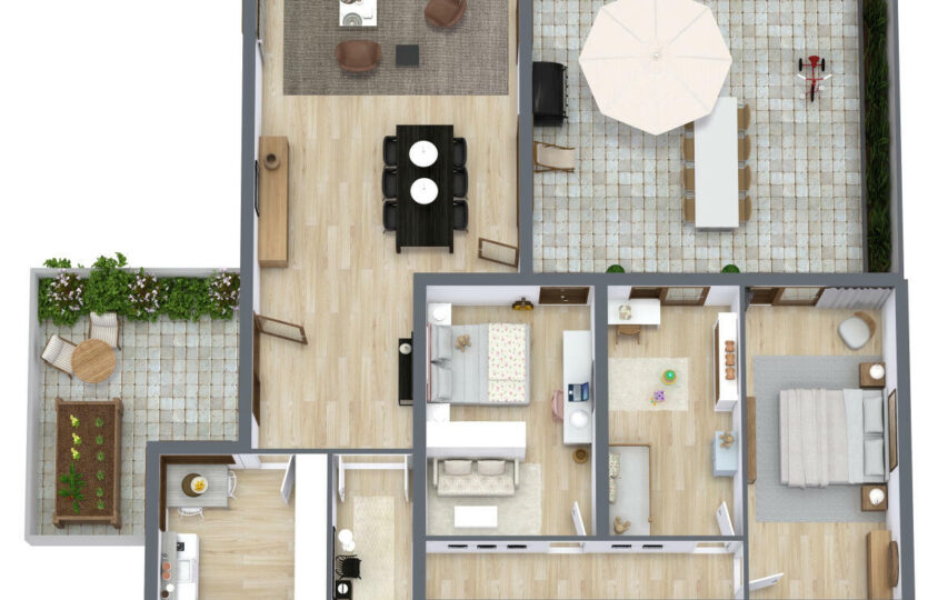 TF Terrassenhaussiedlung - 3D - 1. Etage - Image
