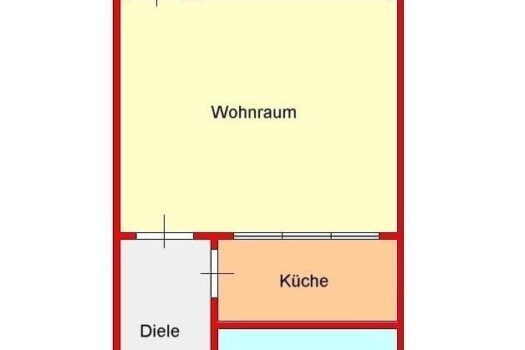 Provisionsfreie Garcionerre mit mit sonniger Loggia in TU-Nähe - Koßgasse - ab sofort verfügbar! Plan-Skizze