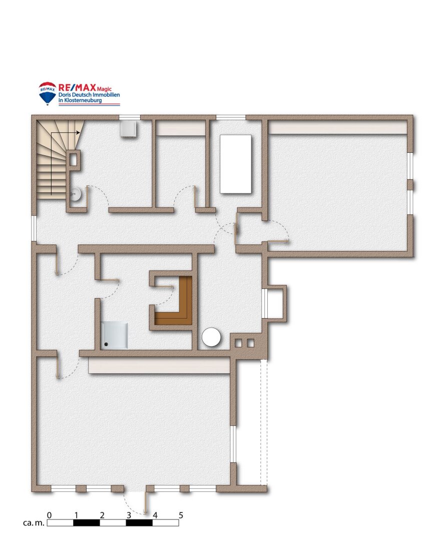 Grundriss Kellergeschoss möbliert