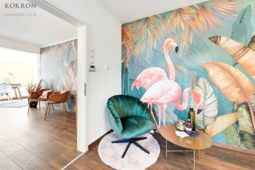 Vorzimmer und Wohnzimmer in der Ferien- oder Einliegerwohnung