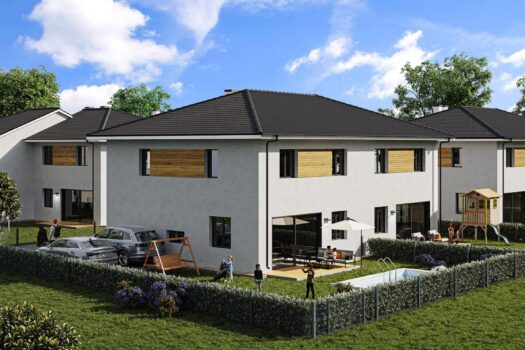 Gartenseitige Hausansichten- Renderings