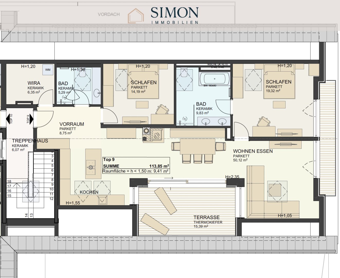 Grundriss TOP 9