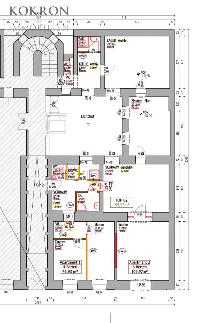 Plan mit Änderungen