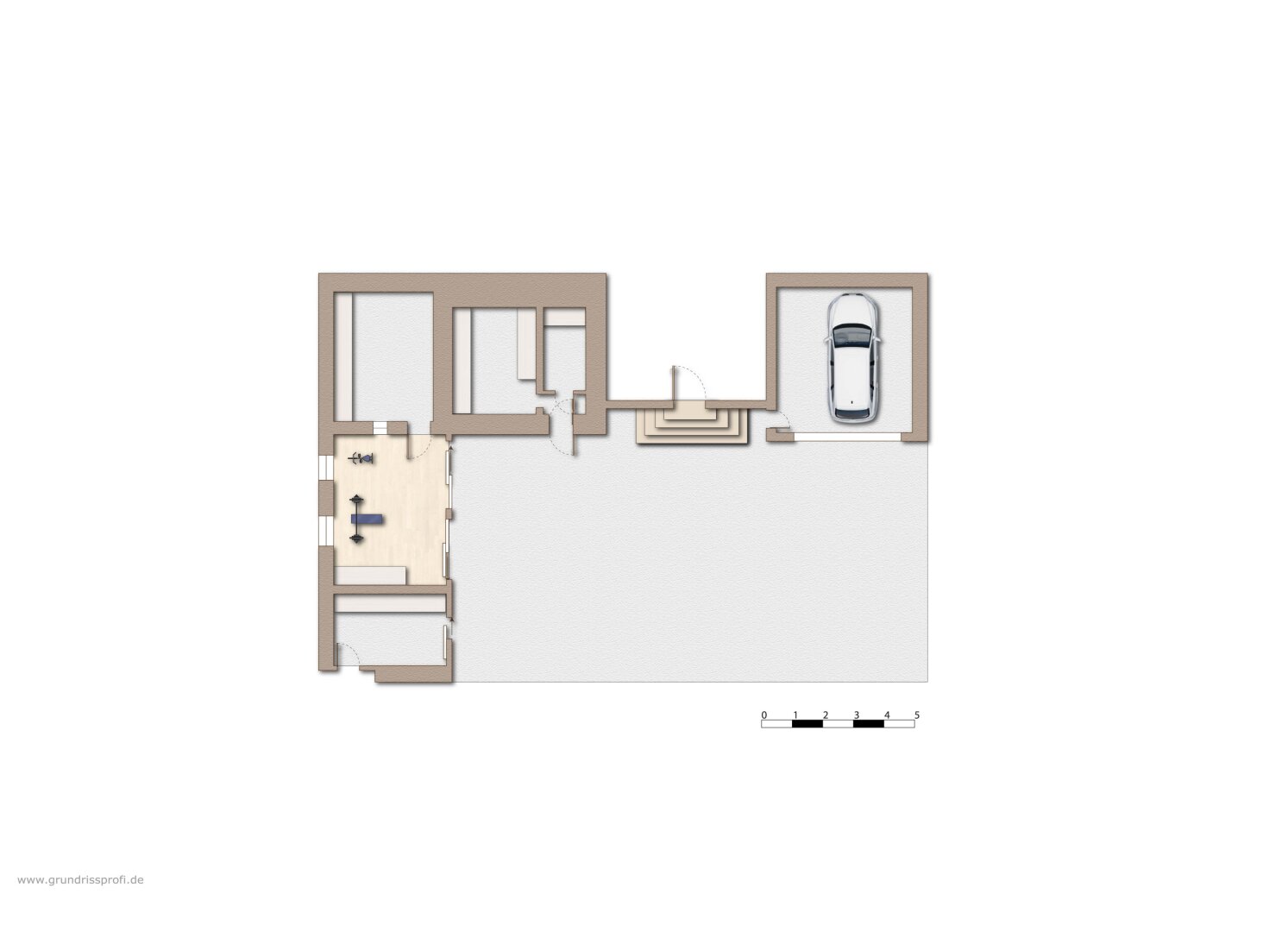 Grundriss Nebengebäude möbliert