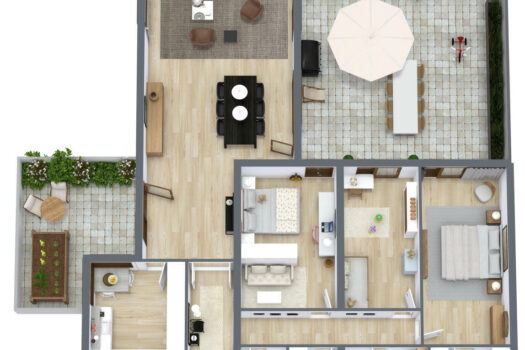 TF Terrassenhaussiedlung - 3D - 1. Etage - Image