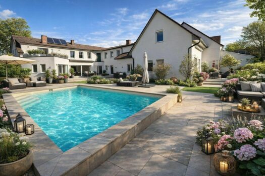 ** Eine Residenz mit drei Wohnensembles ** Pool & Saunahaus & High-End-Ausstattung & Boutique-Charakter ** kompromisslose Qualität ** Pool 2