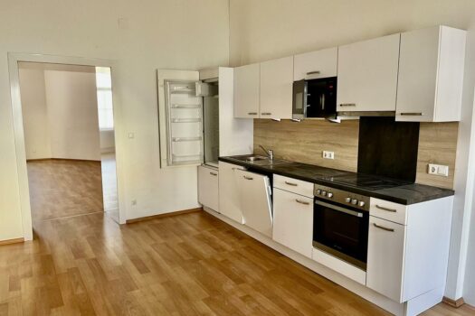 Küche (Blick zum Wohnzimmer)