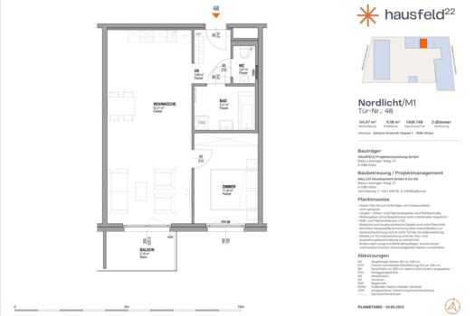 Unbefristete Neubau-Mietwohnung im Oberen Hausfeld Top 2.48 | Termin online buchen: www.hausfeld22.at/nordlicht 3oCZqzG1LvHKheL7fUjnG