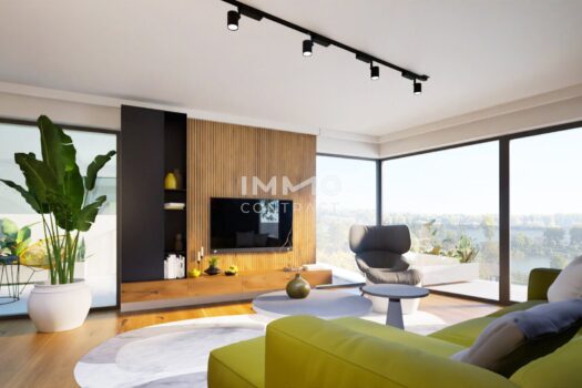 Innenvisualisierung 01 Wohnzimmer mit Aussicht