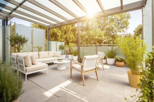 Terrasse mit KI- Möblierungsidee