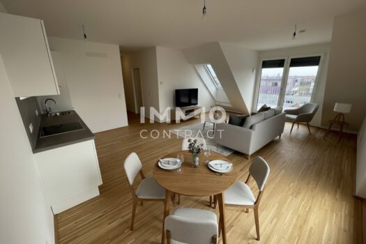 Zwei Dachterrassen, Kühlung & 2 Monate mietfrei: attraktive 3-Zimmer-DG-Wohnung 3_Visualisierung_Einrichtung Wohnküche