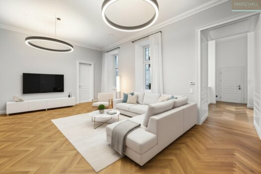 Elegante Altbauwohnung in revitalisiertem Palais in Zentrumsnähe KI generierter Einrichtungsvorschlag