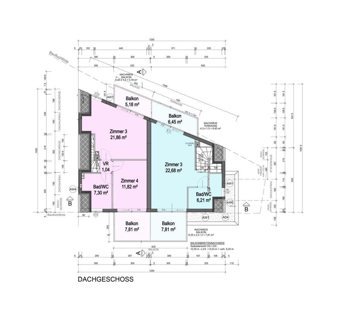 Einreichplan Dachgeschoß (hellblau)