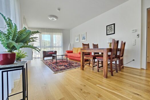 Premium Wohnung in Urfahr mit mega Balkon, Stellplatz, Gemeinschaftspool Wohn-Essbereich