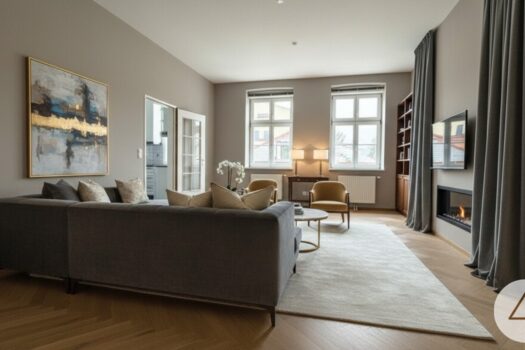 Wohnzimmer KI eingerichtet