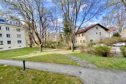 Großer Gemeinschaftsgarten mit Spielplatz