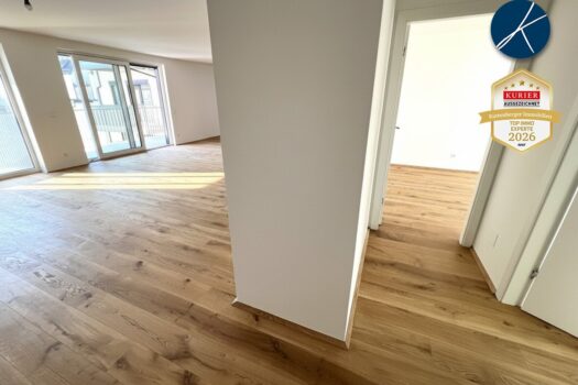 Wohnküche und Gang zu den weiteren Zimmern