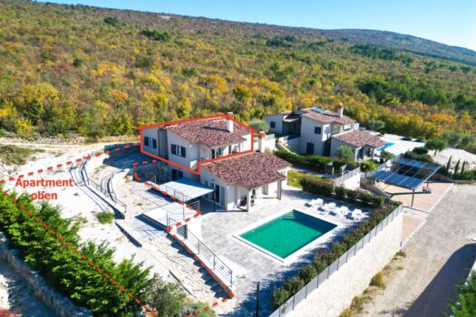 Luftbild mit Apartmentgrenze