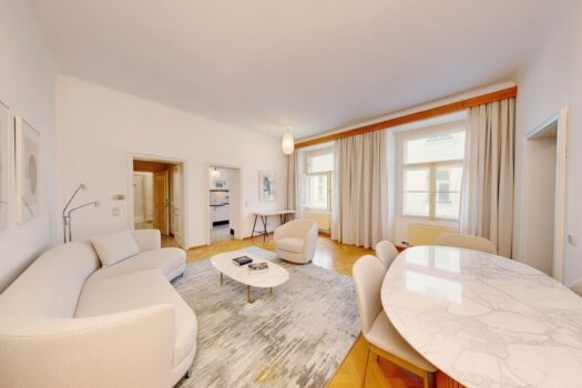 Wohnzimmer (mittels KI möbliert)