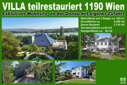 Exklusiver Wohnsitz am Fuße des Kahlenberges mit Donaublick. Teilrestauriert entkernt und komplette Ausbauplanung. 52E2SsbcTE5KudTEqMVgaU
