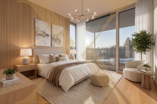 PARKVILLEN Zaubertal - Exklusive Wohnung mit hochwertiger Ausstattung in Leonding zu verkaufen! Schlafzimmer - KI-Visualisierung