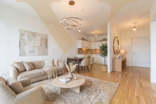 Wohn-, Koch- & Essbereich | KI-Möbliert