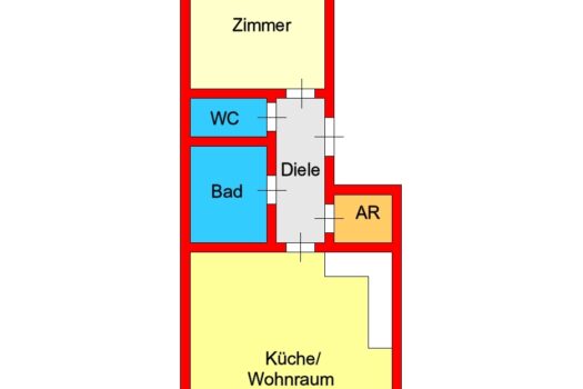 Provisionsfrei: Perfektes Innenstadt-Apartment mit Balkon bei Kunsthaus - Südtirolerplatz Plan-Skizze