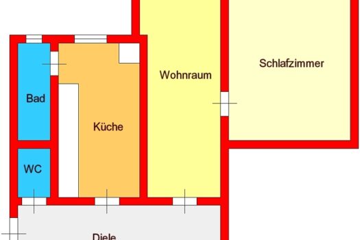 Provisionsfrei: Günstige 2-Zimmer-Dachgeschoßwohnung in UNI-Nähe - Leonhardstraße Plan-Skizze