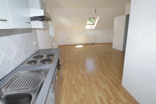 Wohnzimmer mit offener Küche.