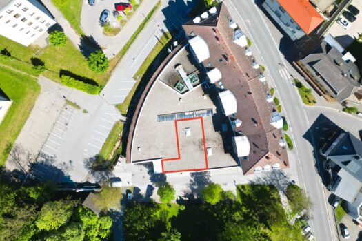 Luftbild mit eingezeichnetem Objekt