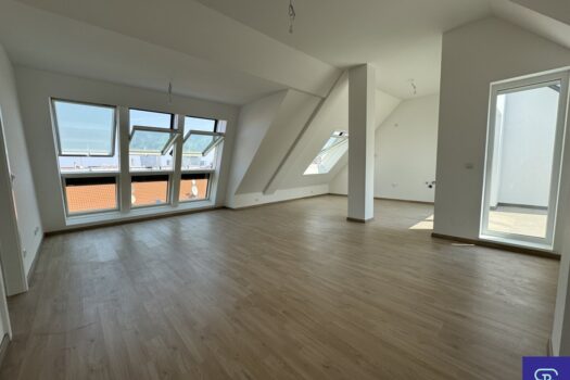 Provisionsfrei: Klimatisierte 87m² DG-Wohnung + Terrasse im topsanierten Altbau - 1100 Wien Wohnzimmer