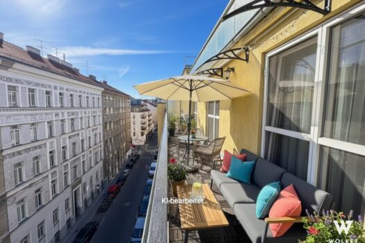 Helle 3-Zimmer-Wohnung mit gr. Terrasse nahe Naschmarkt | Klima | 3 Gehminuten U4 Pilgramgasse EwLJJVYZ1tZZU7zyWmXtoD