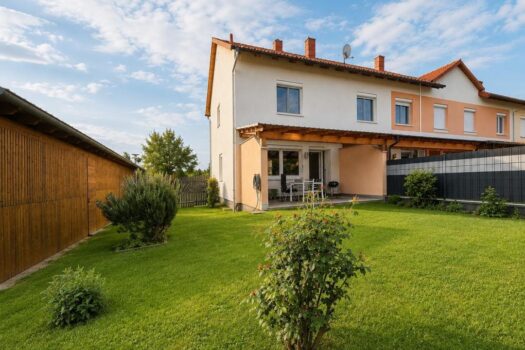 Hausrückseite mit Garten